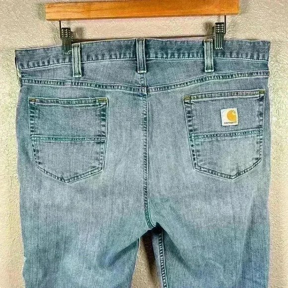 CARHARTT Classic Relaxed Fit Light Wash Distressed Jeans Work Denim Men 38 x 34 - Picture 10 of 12